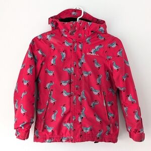 O'Neill Girls Pink Ski Jacket with Bird Print ~ Size 10